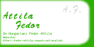 attila fedor business card